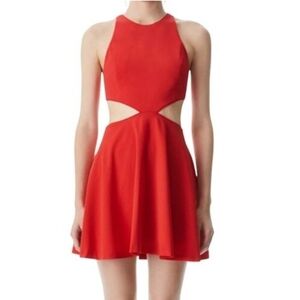 Alice   Olivia Cara cut-out flare poppy  mini dress in Red Size 8 #N7